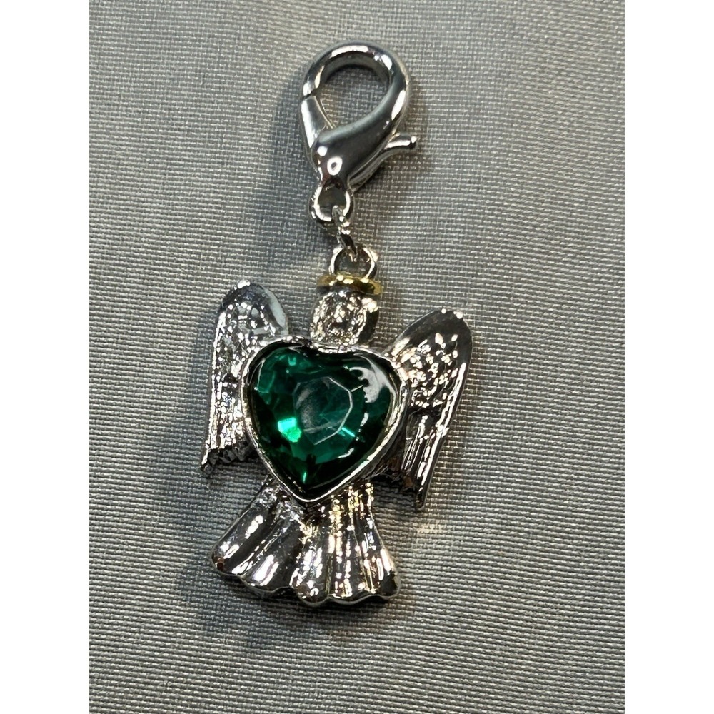guardian angel charm may birthstone green crystal